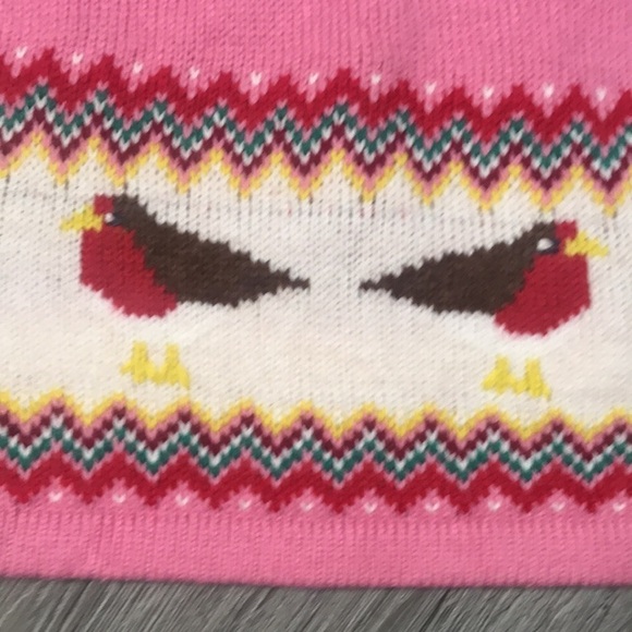 Baby Boden NWT Pink Fair Isle Bird Long Sleeve Sweater Dress size 6-9months - Picture 3 of 8
